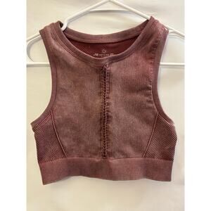Pre-Loved Aerie OFFLINE Washed Seamless Crop Tank Top – Mauve Pink, Size S/P